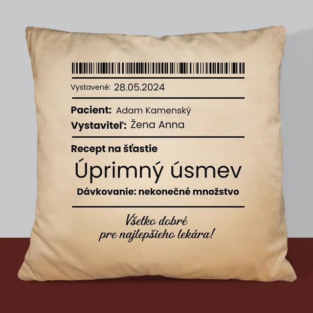 Meno A Podpis: Recept Na Šťastie - Vankúš 