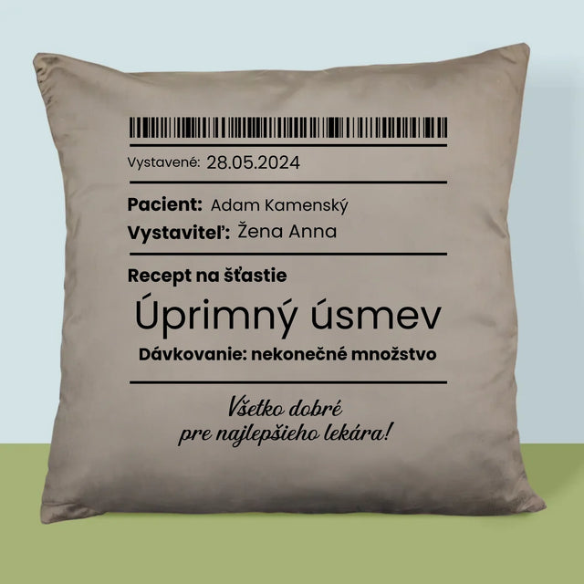 Meno A Podpis: Recept Na Šťastie - Vankúš 