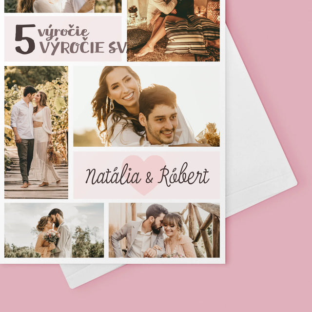 Fotokoláž: 5. Výročie Svadby - Kartička S Prianiami