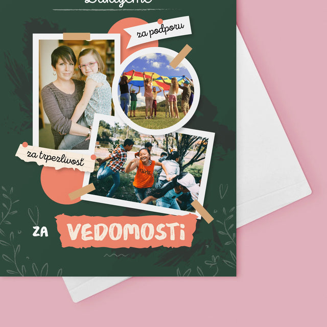 Fotokoláž: Ďakujeme Za Vedomosti - Kartička S Prianiami