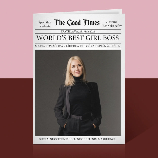 Obálka Časopisu: World’S Best Girl Boss - Kartička S Prianiami