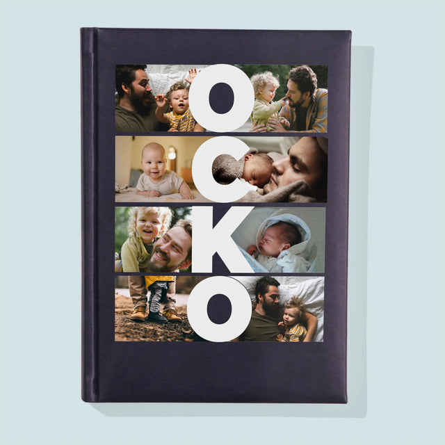 Fotokoláž: Nápis Ocko - Zápisník