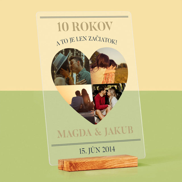Tvar Z Fotografií: Výročie Srdce - Tlač Na Akrylové Sklo (Vertikálne)