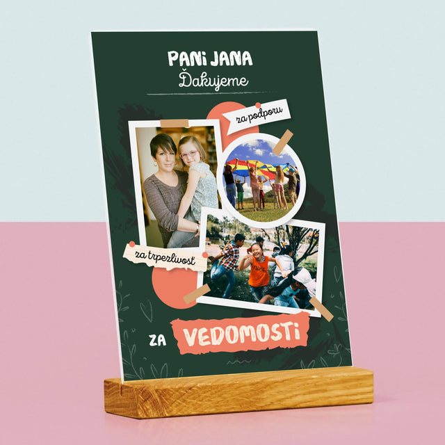 Fotokoláž: Ďakujeme Za Vedomosti - Tlač Na Akrylové Sklo (Vertikálne)