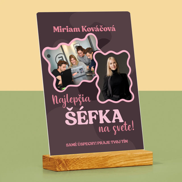 Fotokoláž: Najlepšia Šéfka - Tlač Na Akrylové Sklo (Vertikálne)