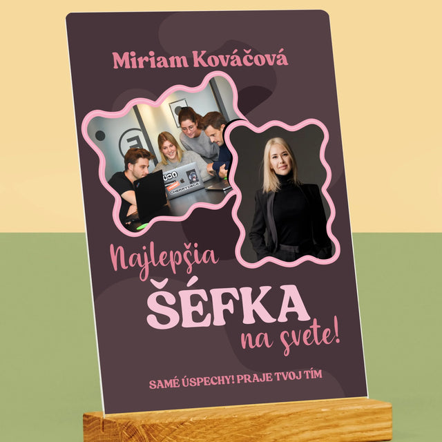 Fotokoláž: Najlepšia Šéfka - Tlač Na Akrylové Sklo (Vertikálne)