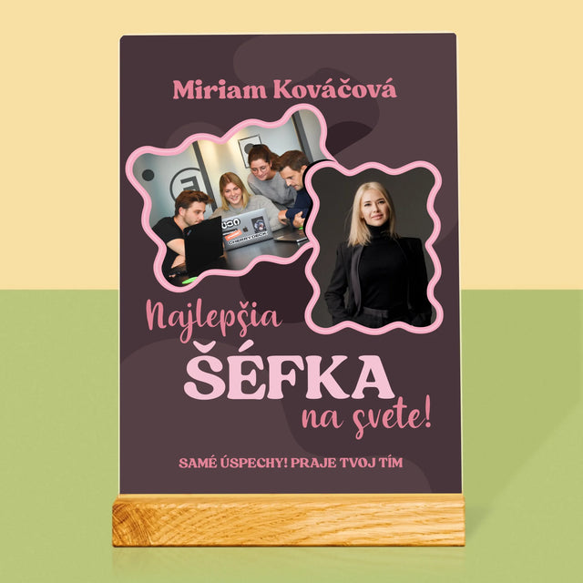 Fotokoláž: Najlepšia Šéfka - Tlač Na Akrylové Sklo (Vertikálne)