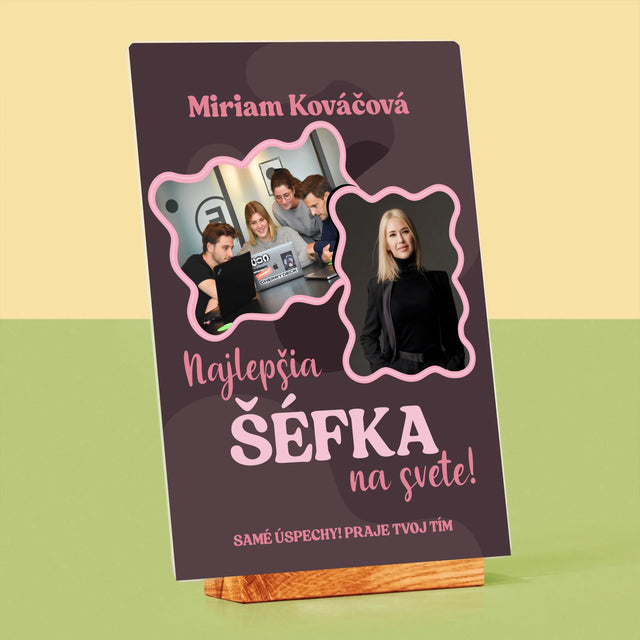 Fotokoláž: Najlepšia Šéfka - Tlač Na Akrylové Sklo (Vertikálne)
