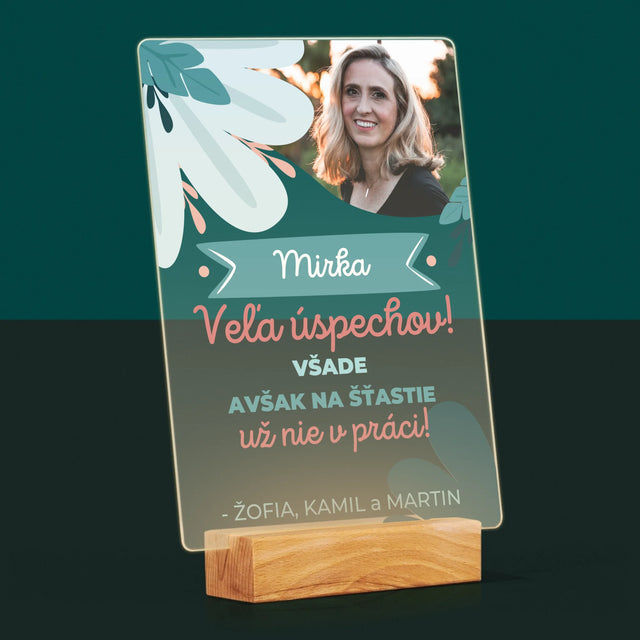 Fotografia A Podpis: Úspechy, Ale Nie V Práci - Tlač Na Akrylové Sklo (Vertikálne)