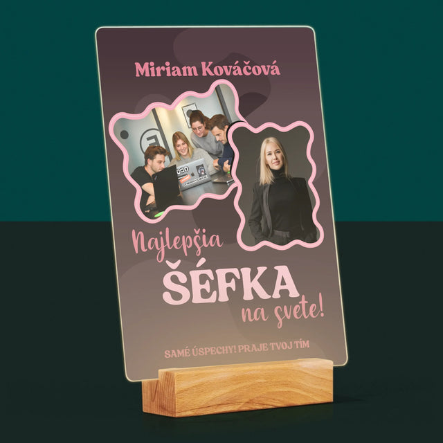 Fotokoláž: Najlepšia Šéfka - Tlač Na Akrylové Sklo (Vertikálne)