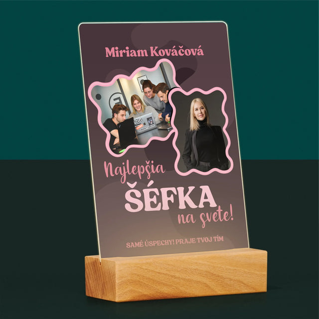 Fotokoláž: Najlepšia Šéfka - Tlač Na Akrylové Sklo (Vertikálne)
