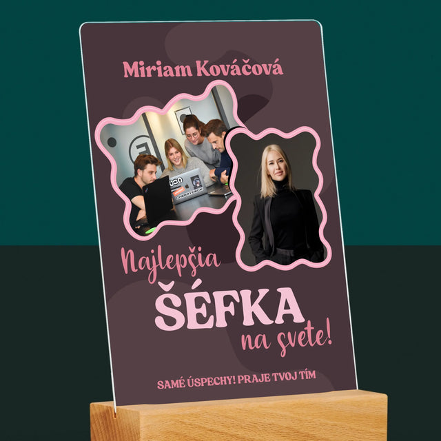 Fotokoláž: Najlepšia Šéfka - Tlač Na Akrylové Sklo (Vertikálne)
