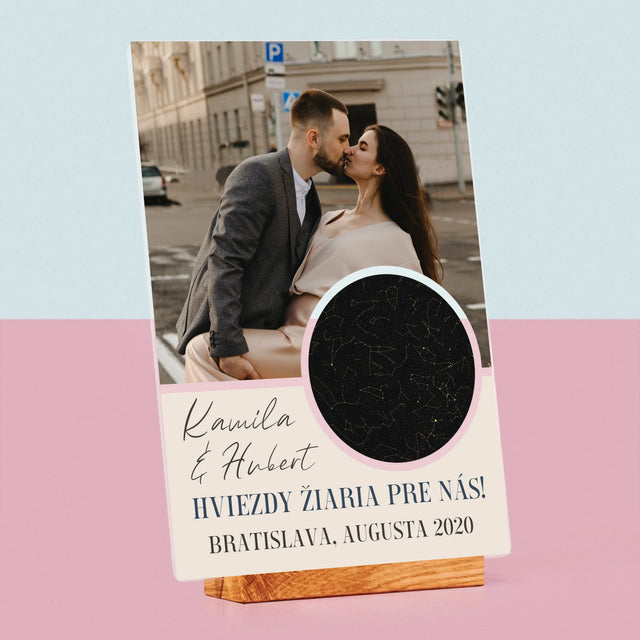 Mapa Hviezd: Hviezdy Žiaria Pre Nás - Tlač Na Akrylové Sklo (Vertikálne)