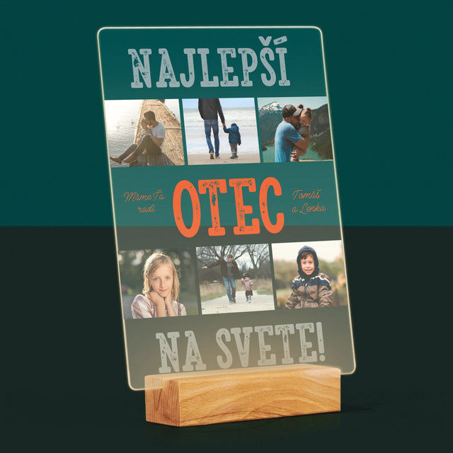 Fotokoláž: Najlepší Otec Na Svete Fotografie - Tlač Na Akrylové Sklo (Vertikálne)