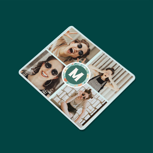 Fotokoláž: Kvetinový Monogram - Podložka Pod Myš