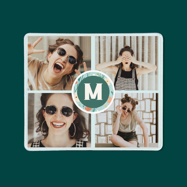 Fotokoláž: Kvetinový Monogram - Podložka Pod Myš