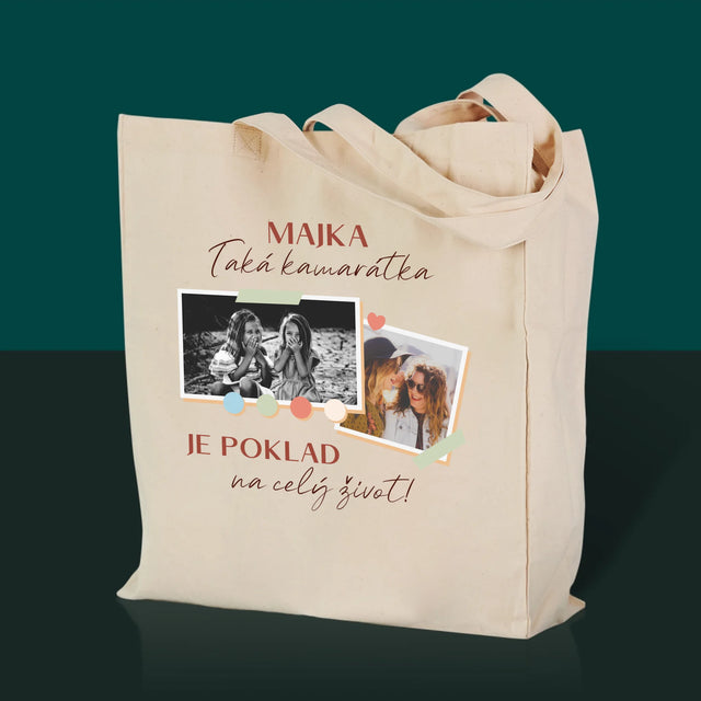 Fotokoláž: Kamarátka Je Poklad - Plátená Taška