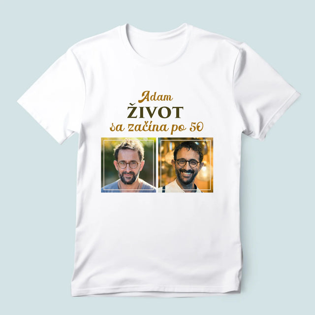 Fotokoláž: Život Sa Začína Po 50 - Pánske Tričko