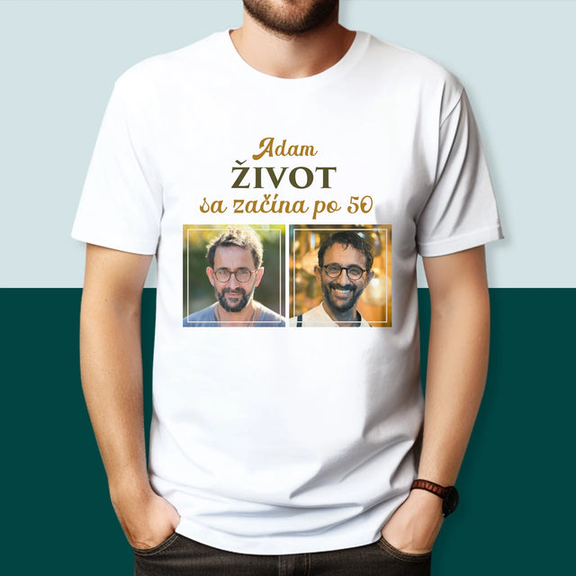 Fotokoláž: Život Sa Začína Po 50 - Pánske Tričko