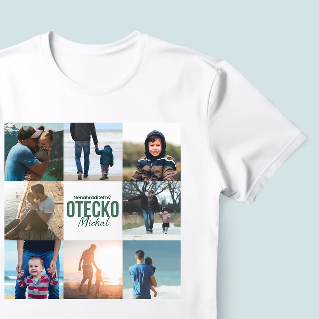 Fotokoláž: Nenahraditeľný Otecko - Pánske Tričko