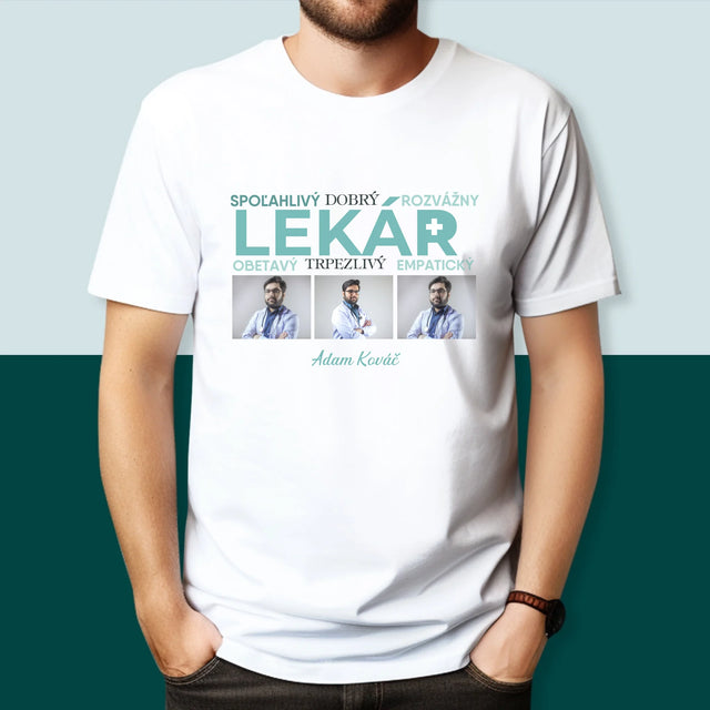 Fotokoláž: Lekár Črty - Pánske Tričko