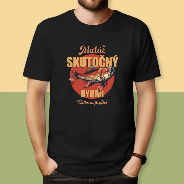 Meno A Podpis: Skutočný Rybár - Pánske Tričko