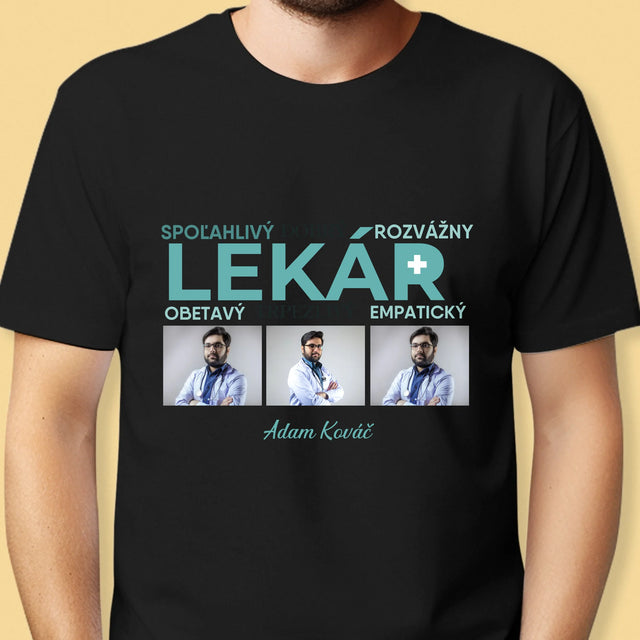 Fotokoláž: Lekár Črty - Pánske Tričko