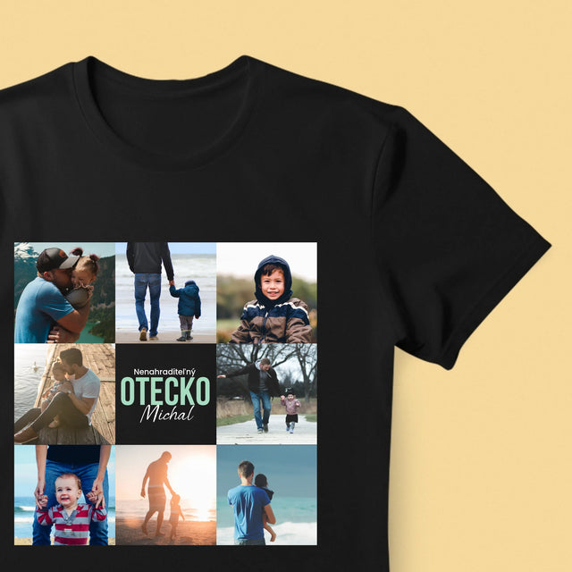Fotokoláž: Nenahraditeľný Otecko - Pánske Tričko