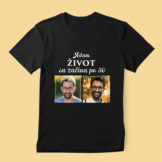 Fotokoláž: Život Sa Začína Po 50 - Pánske Tričko