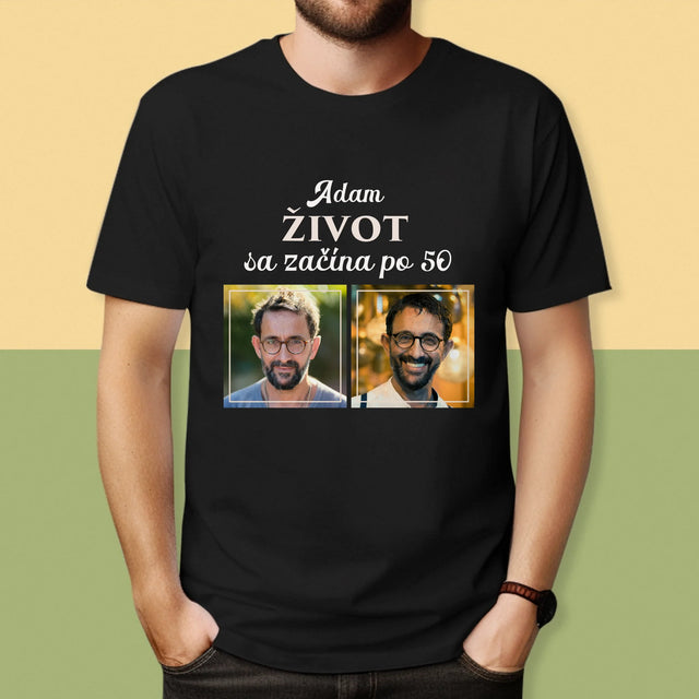 Fotokoláž: Život Sa Začína Po 50 - Pánske Tričko