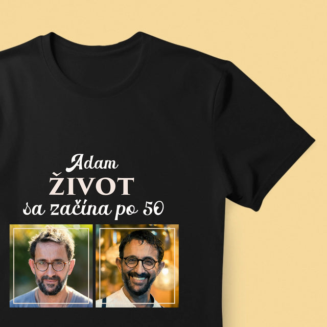 Fotokoláž: Život Sa Začína Po 50 - Pánske Tričko