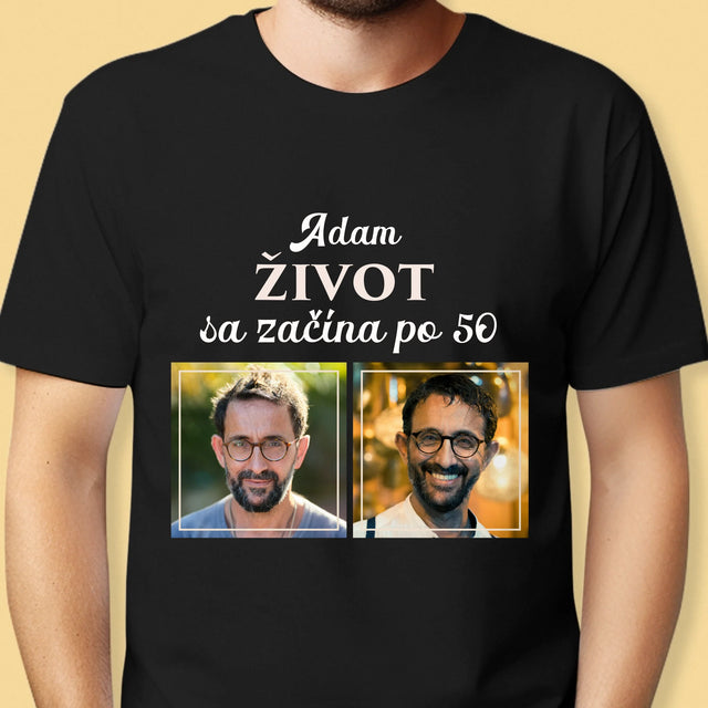 Fotokoláž: Život Sa Začína Po 50 - Pánske Tričko