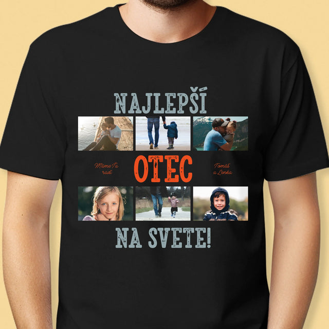 Fotokoláž: Najlepší Otec Na Svete Fotografie - Pánske Tričko