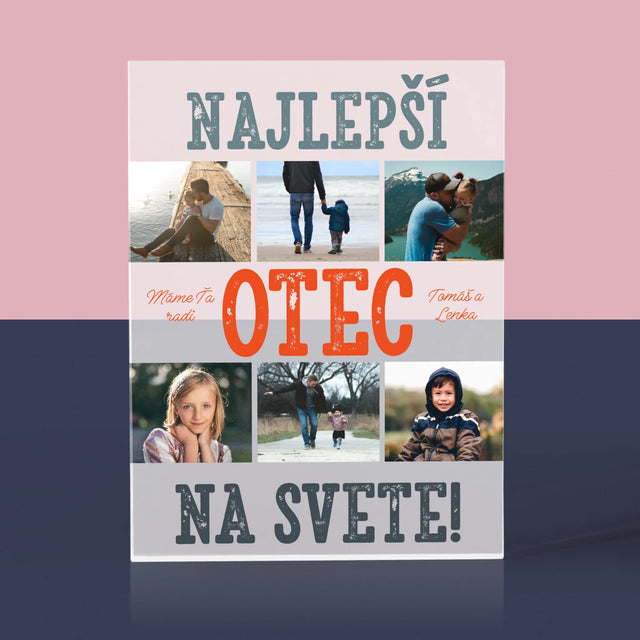 Fotokoláž: Najlepší Otec Na Svete Fotografie - Akrylový Blok (Vertikálne)