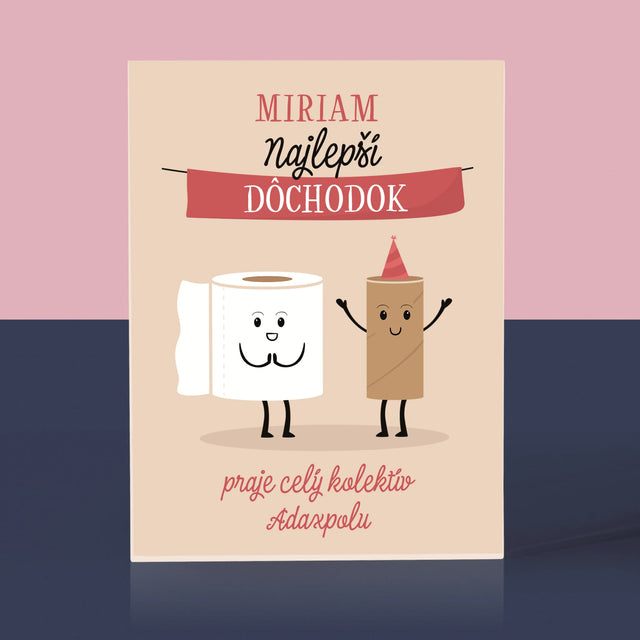 Meno A Podpis: Najlepší Dôchodok - Akrylový Blok (Vertikálne)
