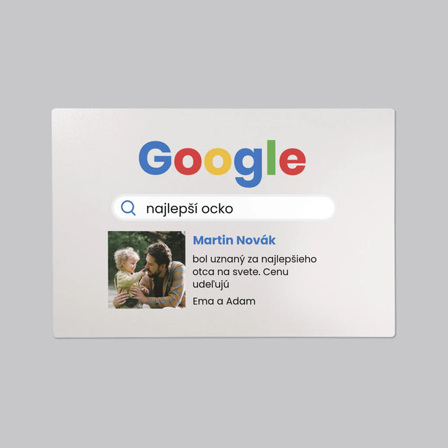 Fotografia A Podpis: Najlepší Ocko Výsledok Google - Podložka Na Stôl