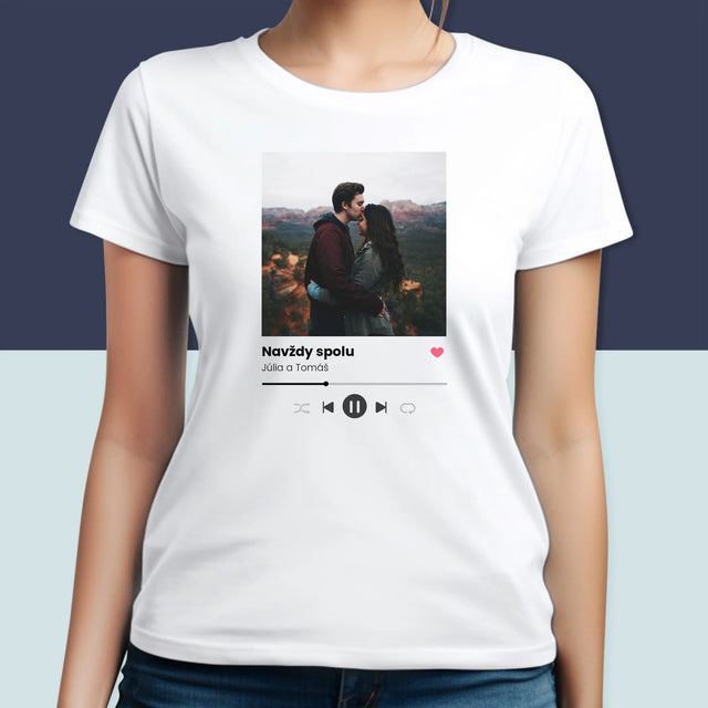 Fotografia A Podpis: Spotify S Tvojou Fotografiou - Dámske Tričko