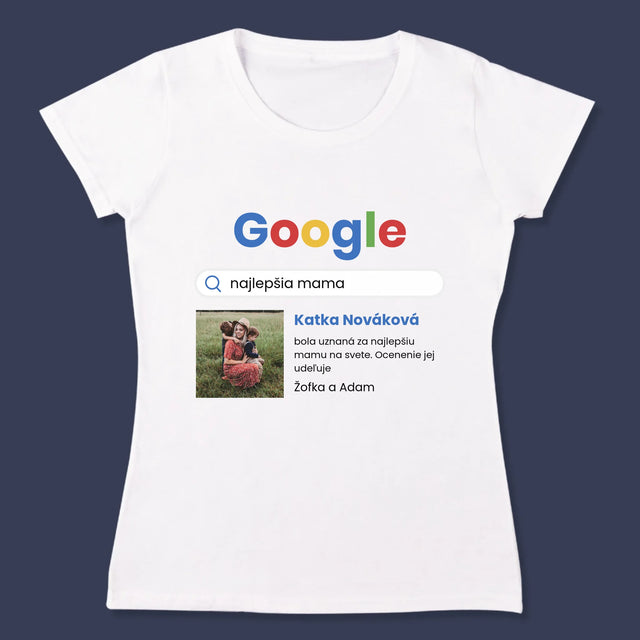 Fotografia A Podpis: Najlepšia Mama Výsledok Google - Dámske Tričko