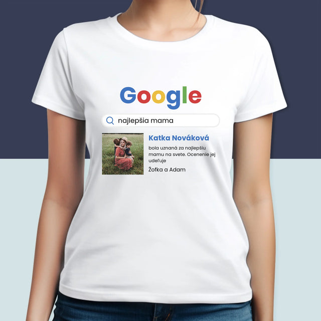Fotografia A Podpis: Najlepšia Mama Výsledok Google - Dámske Tričko
