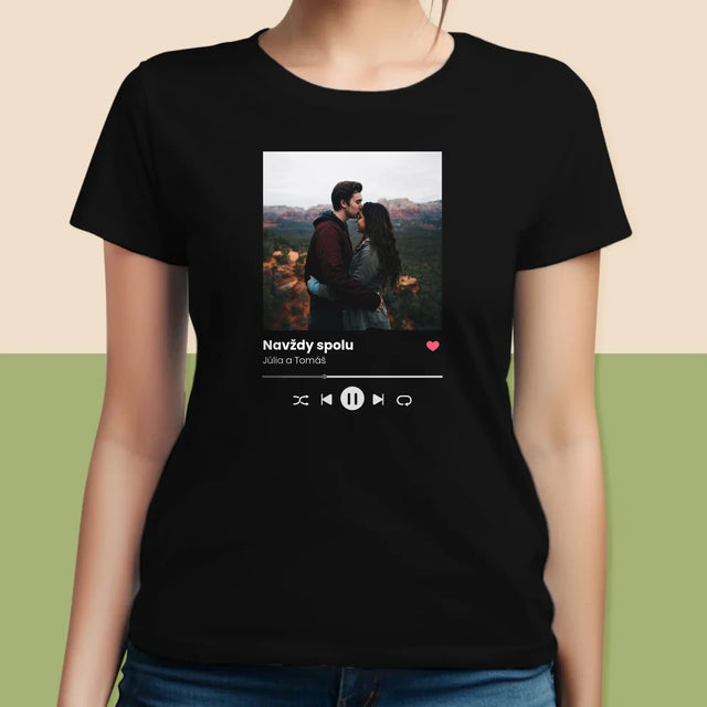 Fotografia A Podpis: Spotify S Tvojou Fotografiou - Dámske Tričko