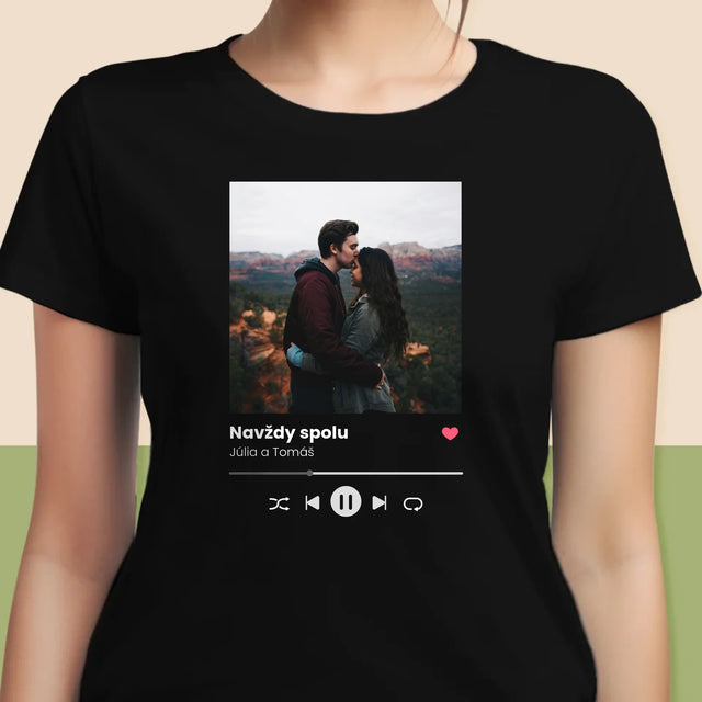 Fotografia A Podpis: Spotify S Tvojou Fotografiou - Dámske Tričko