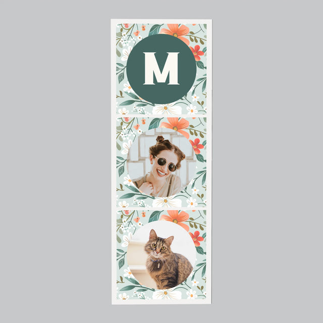 Fotokoláž: Kvetinový Monogram - Magnetka Na Chladničku