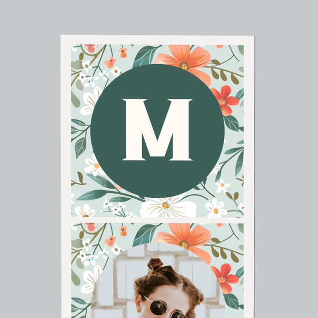 Fotokoláž: Kvetinový Monogram - Magnetka Na Chladničku