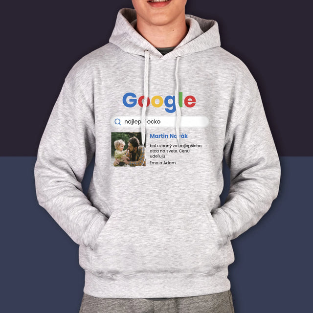 Fotografia A Podpis: Najlepší Ocko Výsledok Google - Pánska Mikina S Kapucňou