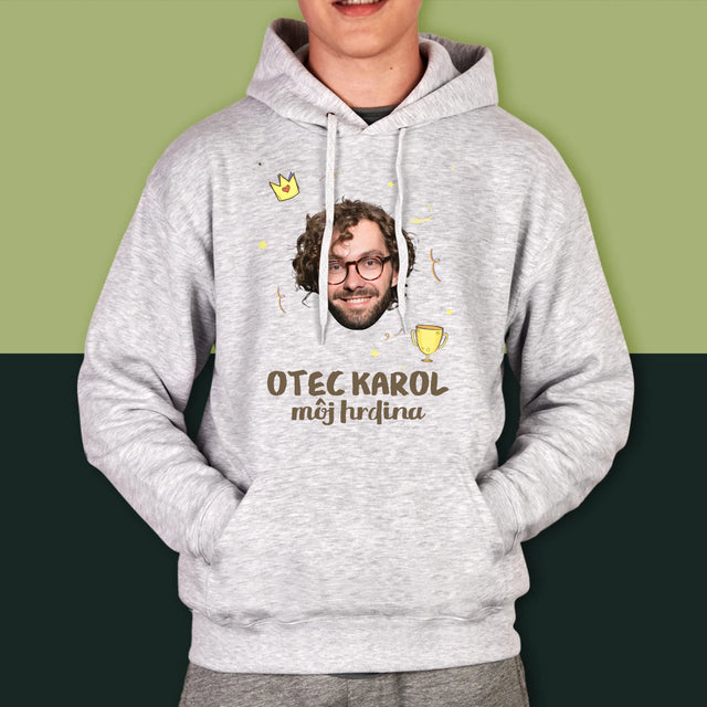 Fotografia A Podpis: Hrdina Otec - Pánska Mikina S Kapucňou
