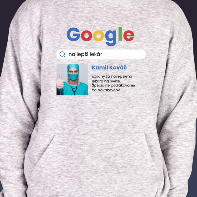 Fotografia A Podpis: Najlepší Lekár Výsledok Google - Pánska Mikina S Kapucňou