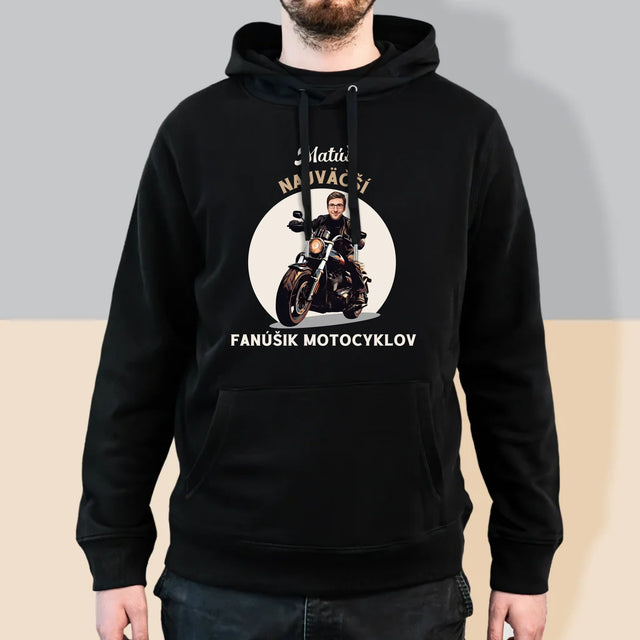 Tvoja Postava: Fanúšik Motocyklov - Pánska Mikina S Kapucňou