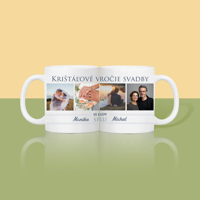 Fotokoláž: Krištáľové Výročie Svadby - Hrnček