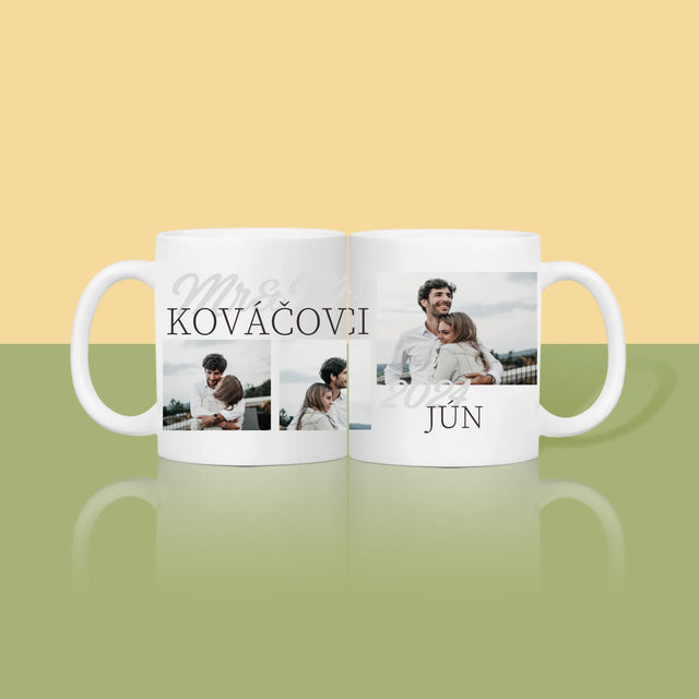 Fotokoláž: Mr&Mrs Dátum - Hrnček