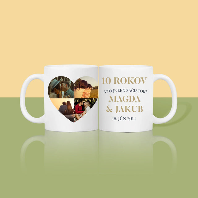 Tvar Z Fotografií: Výročie Srdce - Hrnček